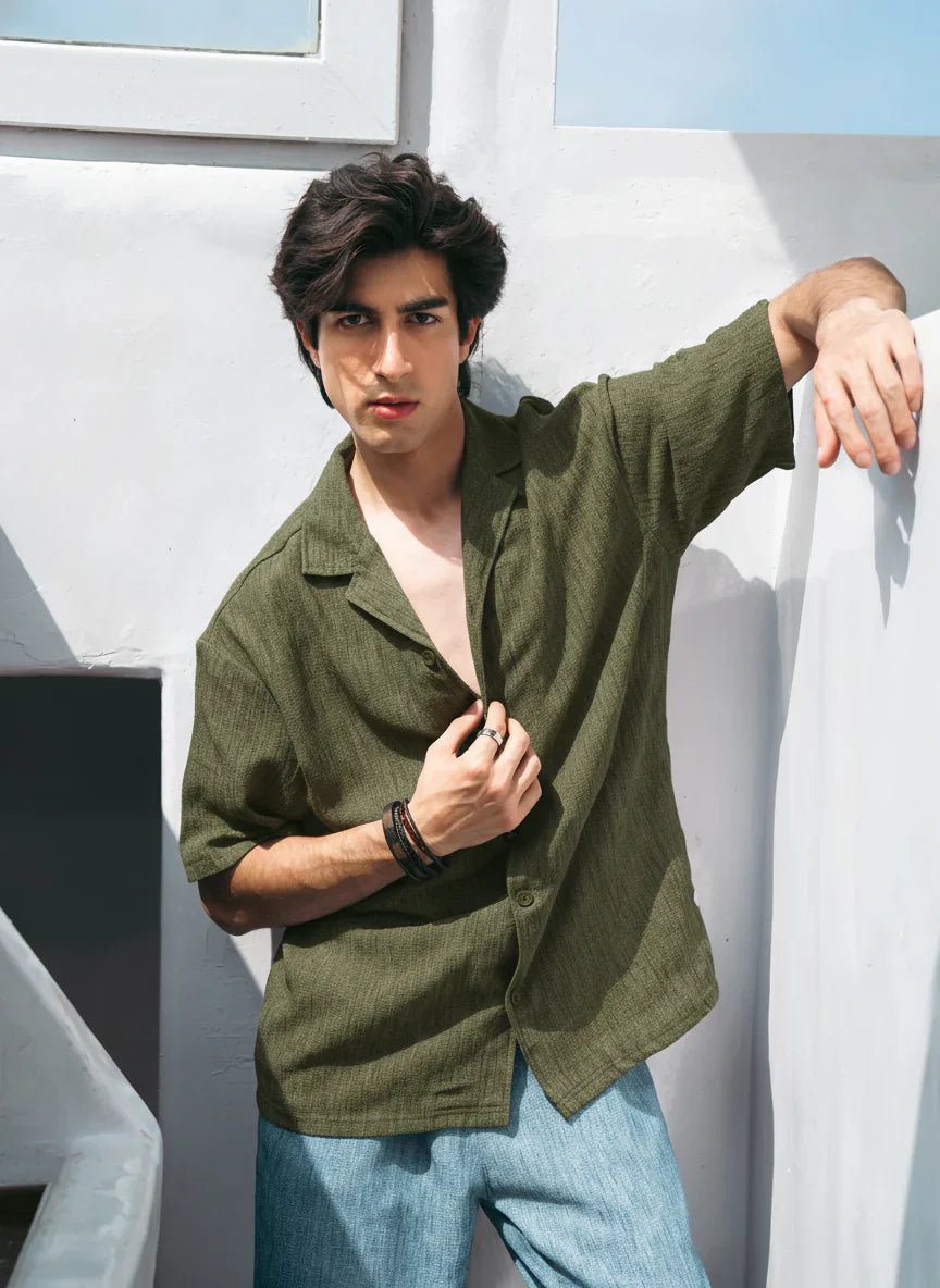 ELITE FORMAL OLIVE SHIRT.