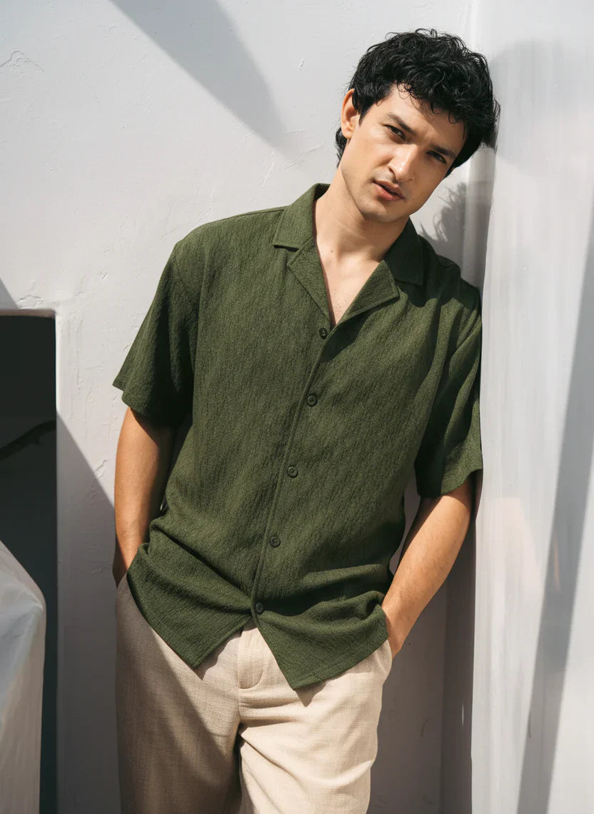 ELITE FORMAL OLIVE SHIRT.